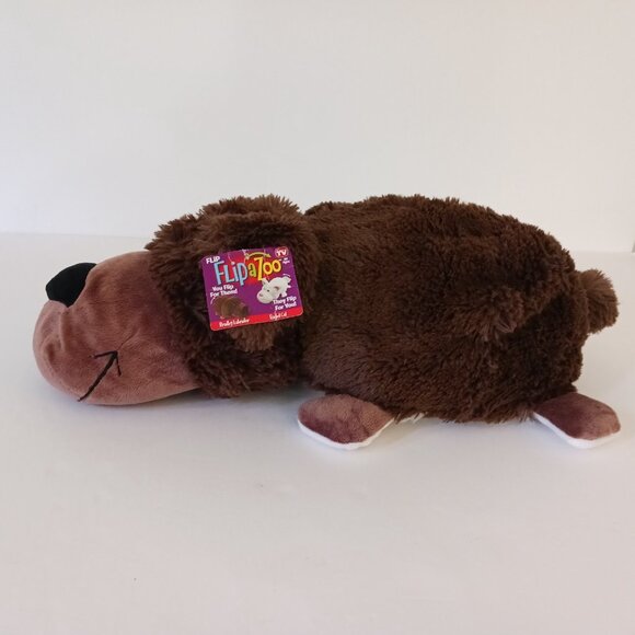 Flip A Zoo Bradley Labrador Brown Dog Rachel White Cat Plush 18" W/ Tag - Picture 7 of 14